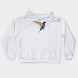 Watercolor hummingbird Kids Hoodie